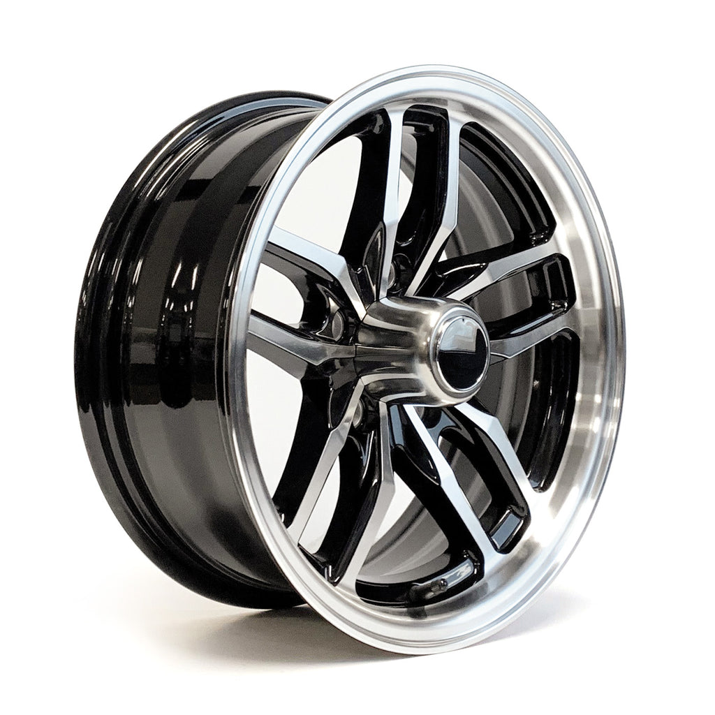 Jante 15" x 6" 5 trous 2200 lbs aluminium noir Osprey et centre de roue - RecreaShop
