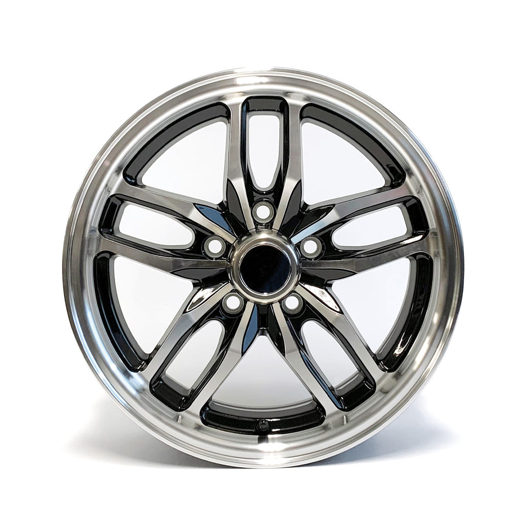 Jante 15" x 6" 5 trous 2200 lbs aluminium noir Osprey et centre de roue - RecreaShop