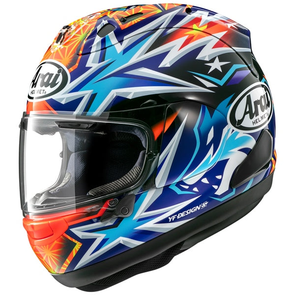 ARAI Casque intégral Corsair-X Okamoto Compass - Été Orange, Bleu, Noir - RecreaShop