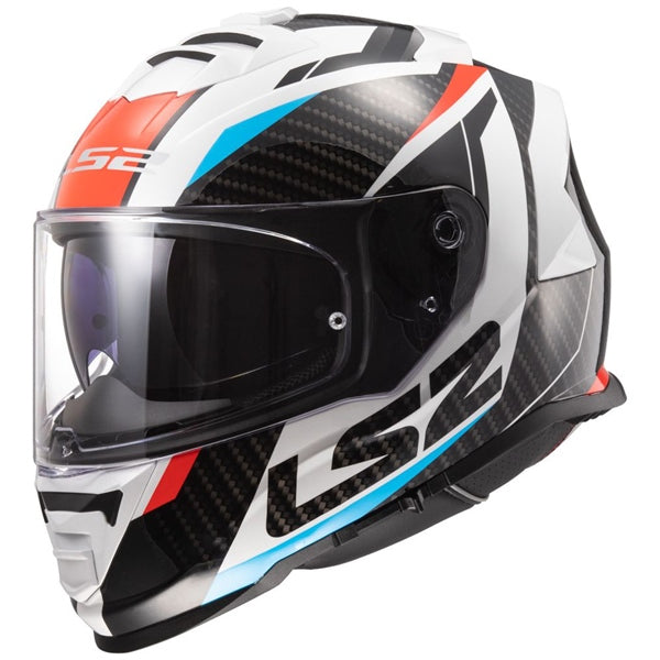 LS2 Casque intégral Assault Racer - Été Blanc, Rouge, Bleu - RecreaShop