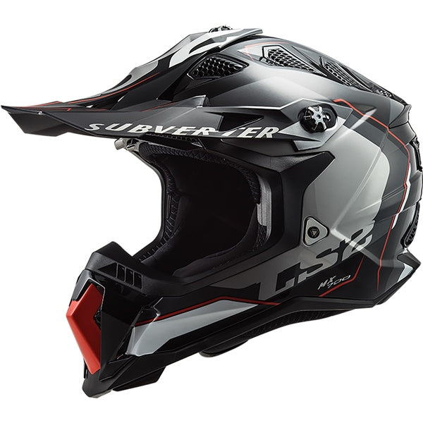 LS2 Casque hors-route Subverter Evo Arched - Sans lunette Noir, Rouge, Blanc - RecreaShop