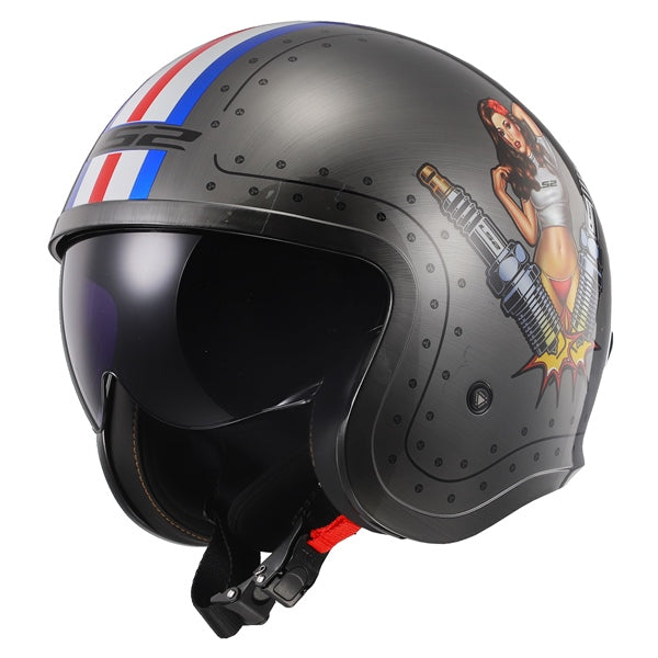 LS2 Casque Ouvert Spitfire Spark Brossé - RecreaShop