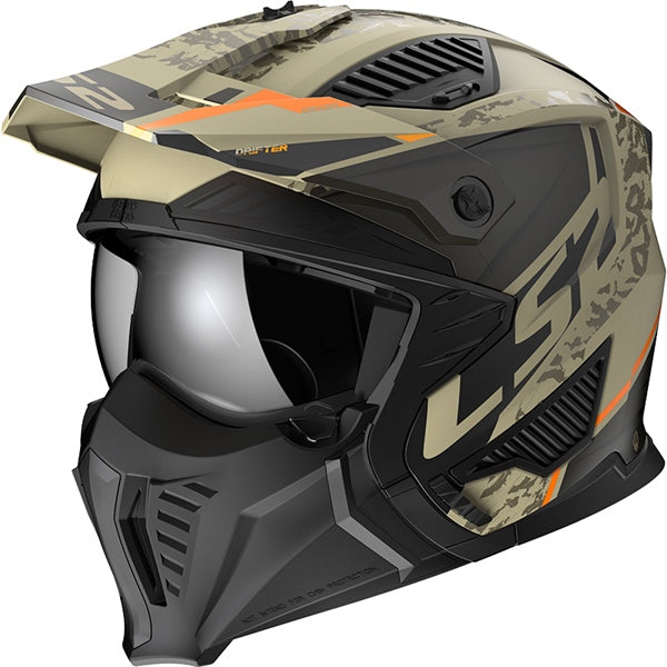 LS2 Casque ouvert Drifter Devor Orange mat - RecreaShop