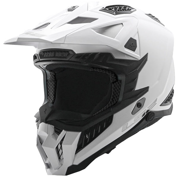 LS2 Casque hors-route X-Force Solid - Sans lunette Blanc brillant - RecreaShop