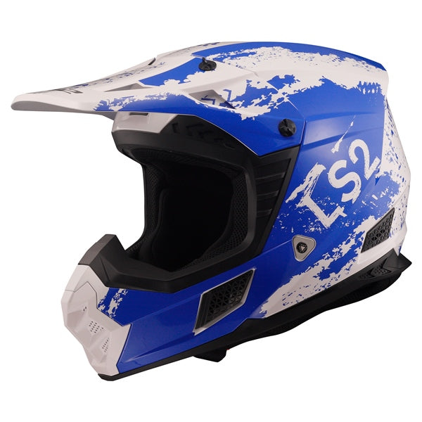 LS2 Casque Hors-Route COZ Hyde - Sans lunette Bleu, Blanc - RecreaShop