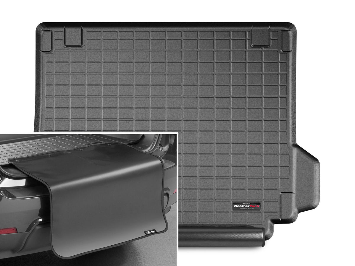 Tapis de coffre Cargo Liner derrière la 2e rangée noir avec protecteur de pare-chocs WeatherTech BMW X3 30i 2018-2024 et autres véhicules (sans roue de secours seulement) - Récréashop