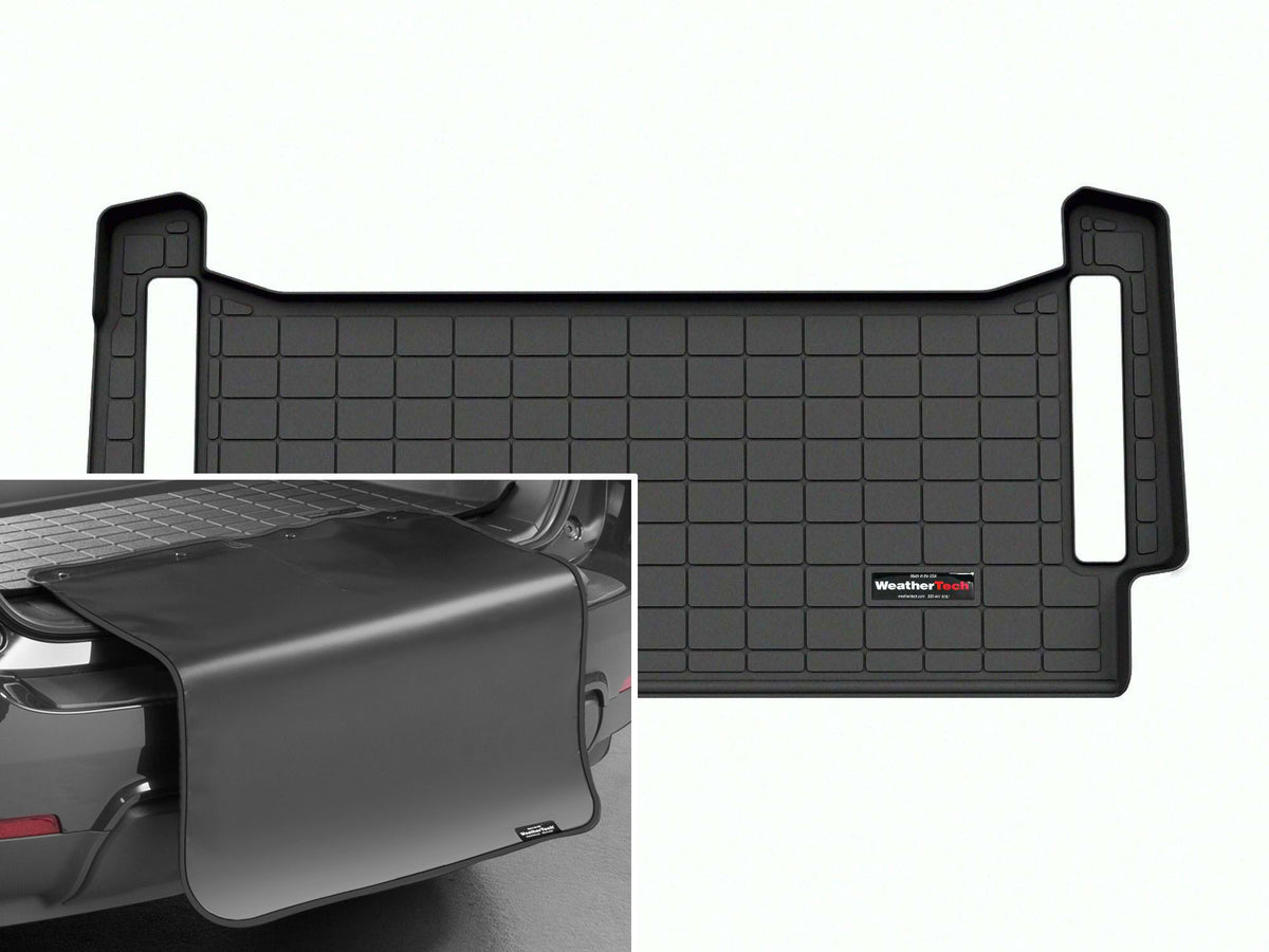 Tapis de coffre Cargo Liner derrière la 3e rangée noir avec protecteur de pare-chocs WeatherTech Rivian R1S 2022-2025 - Récréashop