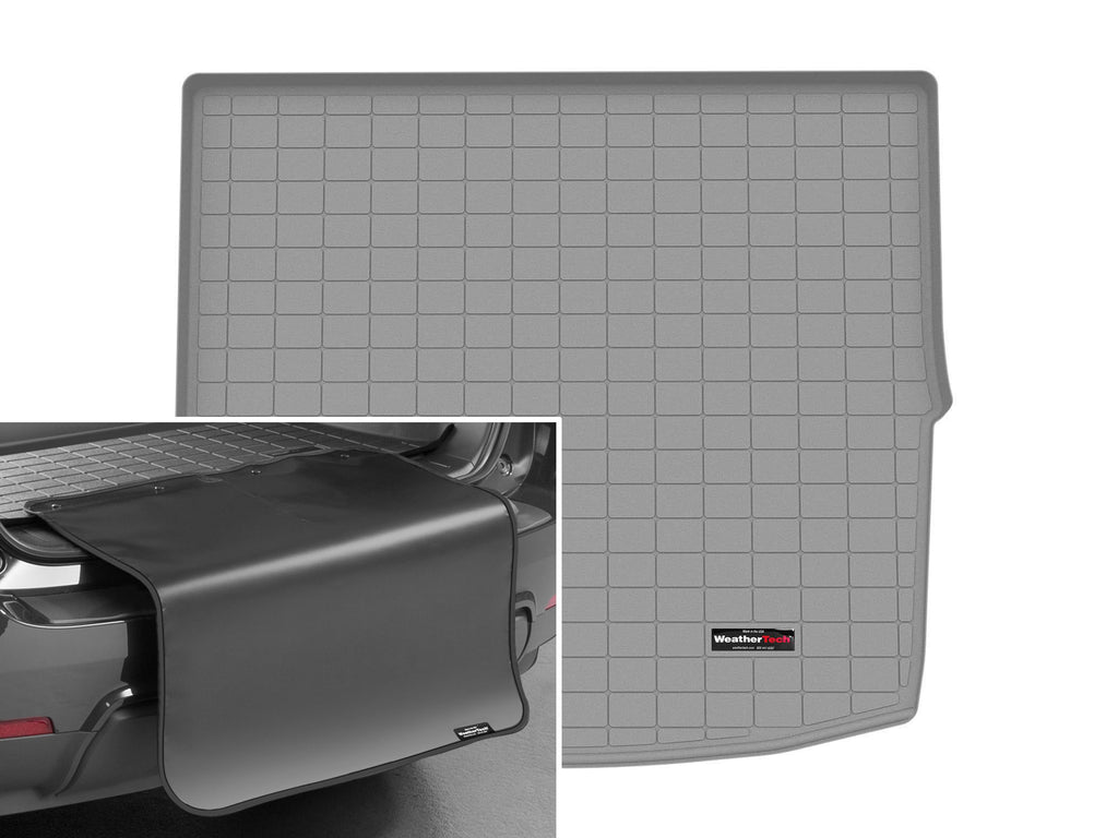 Tapis de coffre Cargo Liner derrière la 2e rangée gris avec protecteur de pare-chocs WeatherTech Jeep Grand Cherokee 2022-2027 / Jeep Grand Cherokee 4xe 2022-2025 (WL, Plastic 2022, Plastic 2023-2027) - Récréashop
