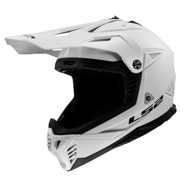 LS2 Casque hors-route Gate II Solid - Sans lunette Blanc brillant - RecreaShop