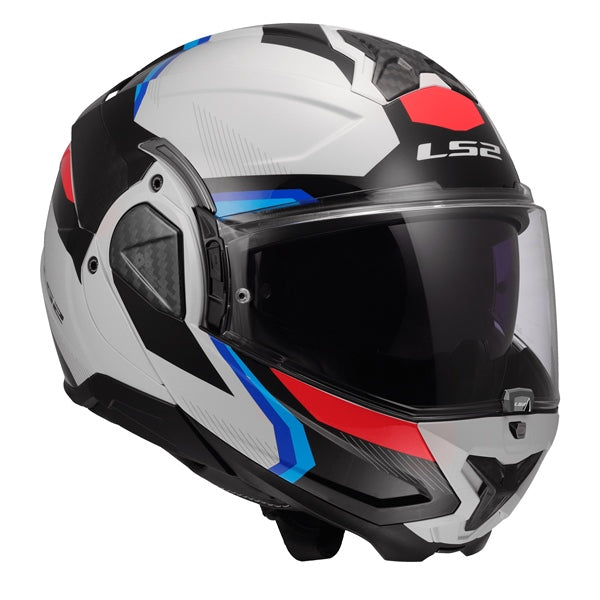 LS2 Casque modulaire Advant II Triple Blanc, Bleu, Rouge - RecreaShop