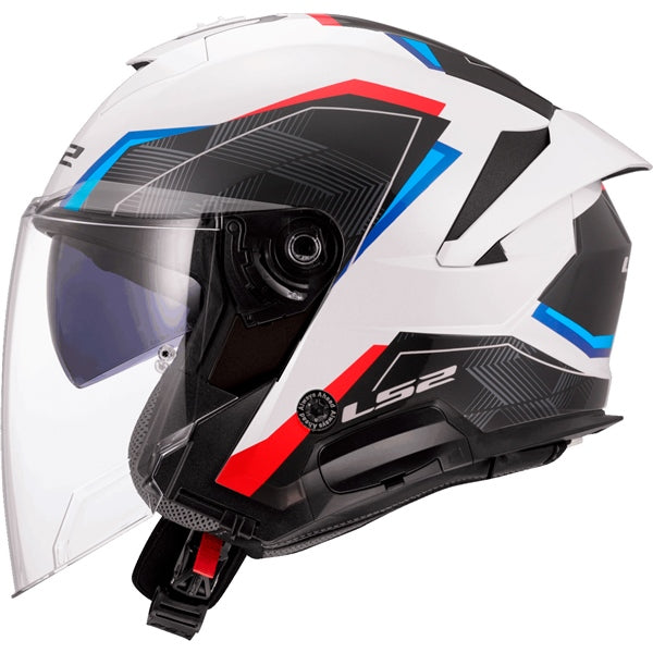 LS2 Casque ouvert Verso II Air Blanc, Bleu, Rouge - RecreaShop