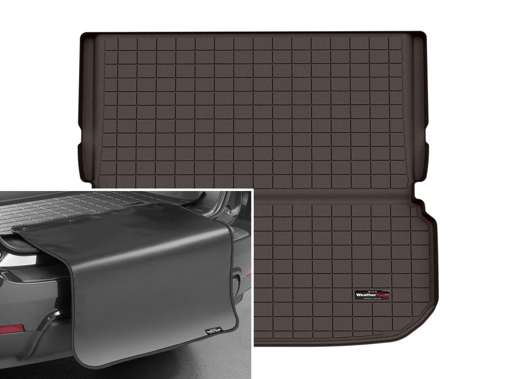 Tapis de coffre Cargo Liner derrière la 2e rangée cacao avec protecteur de pare-chocs WeatherTech Infiniti QX60 2022-2027 - Récréashop