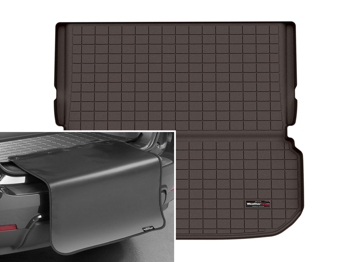 Tapis de coffre Cargo Liner derrière la 2e rangée cacao avec protecteur de pare-chocs WeatherTech Infiniti QX60 2022-2027 - Récréashop