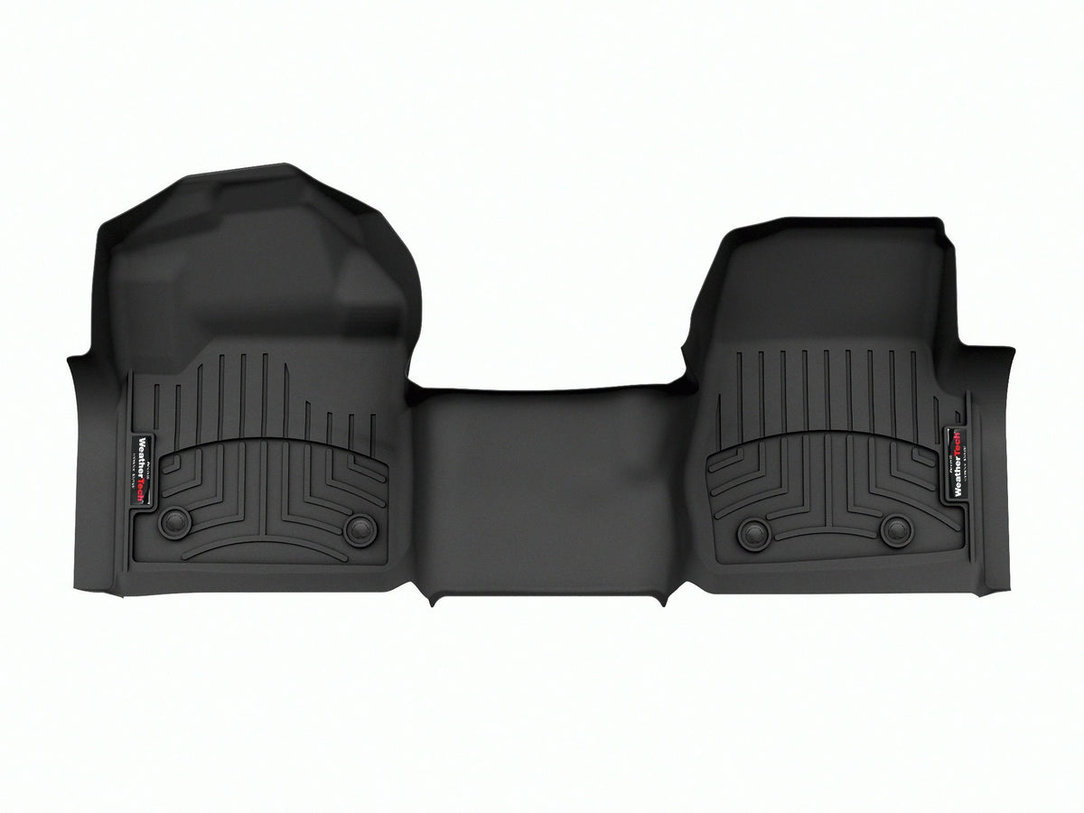 Tapis avant une pièce FloorLiner noir WeatherTech Ford F-250/F-350/F-450/F-550 2023-2026 (plancher tapissé, cabine simple seulement) - Récréashop