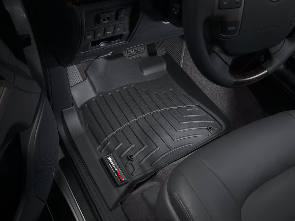 Tapis avant FloorLiner noir WeatherTech Lexus LX 2008-2012 / Toyota Land Cruiser 2008-2012 (2012 : avec crochets de retenue seulement) - Récréashop
