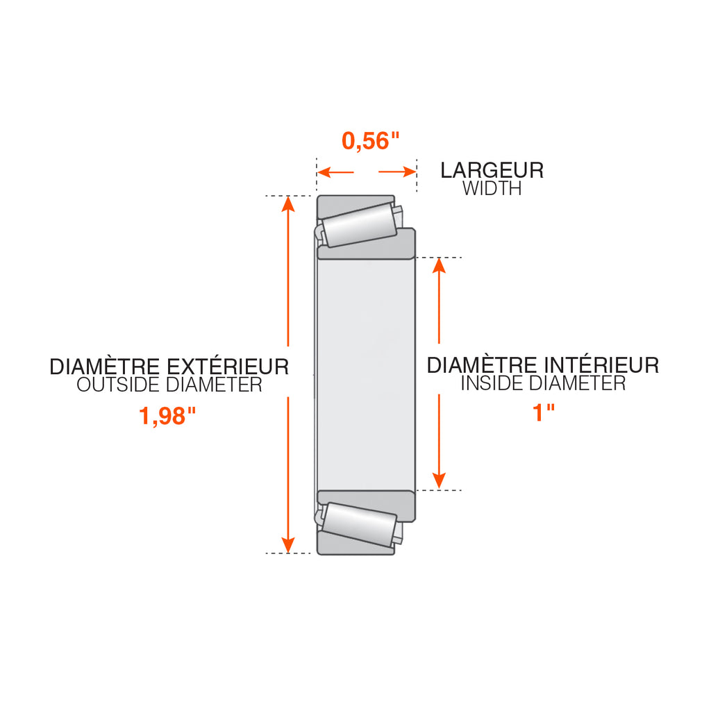 Roulement intérieur et extérieur 1" 2K - RecreaShop