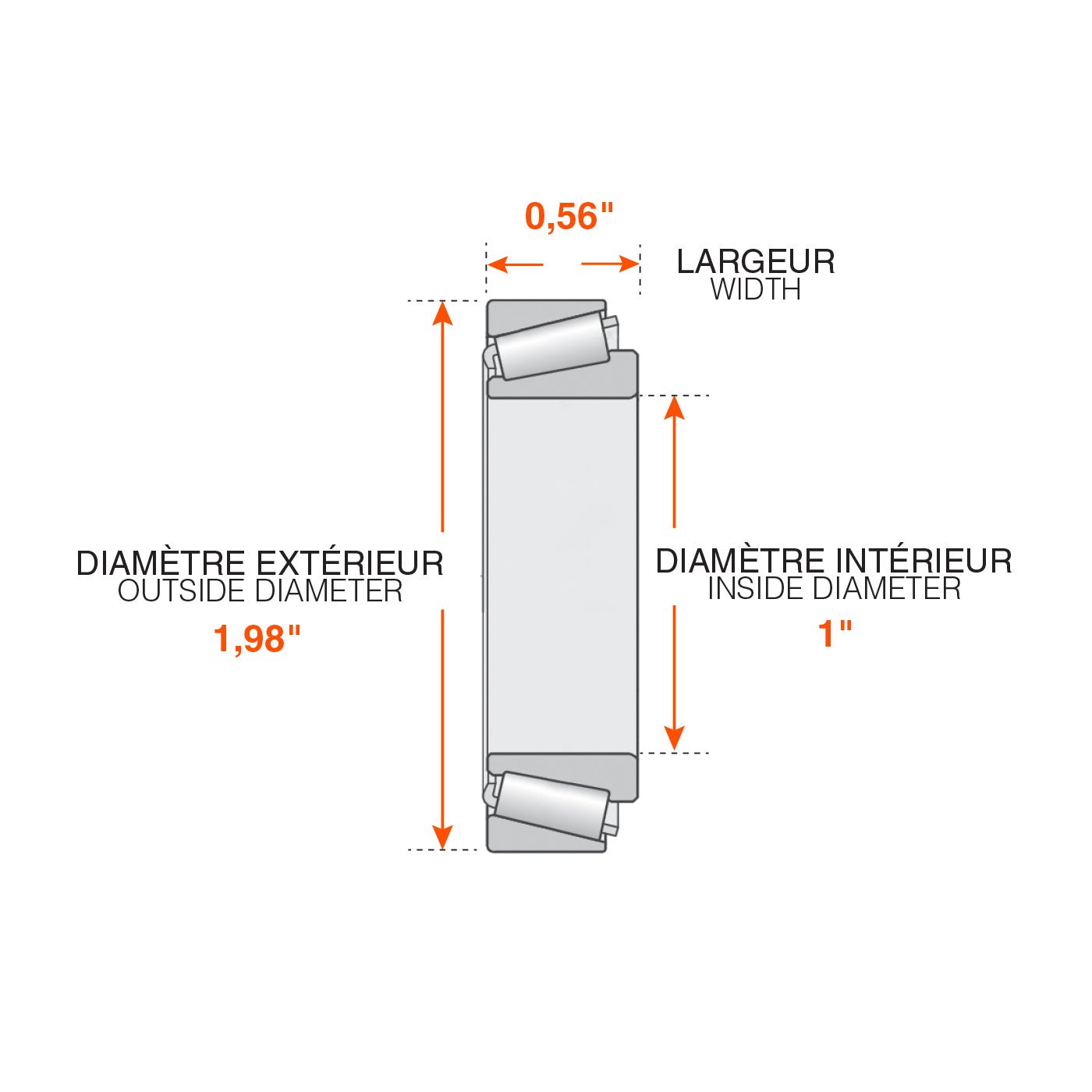 Roulement intérieur et extérieur 1" 2K - RecreaShop