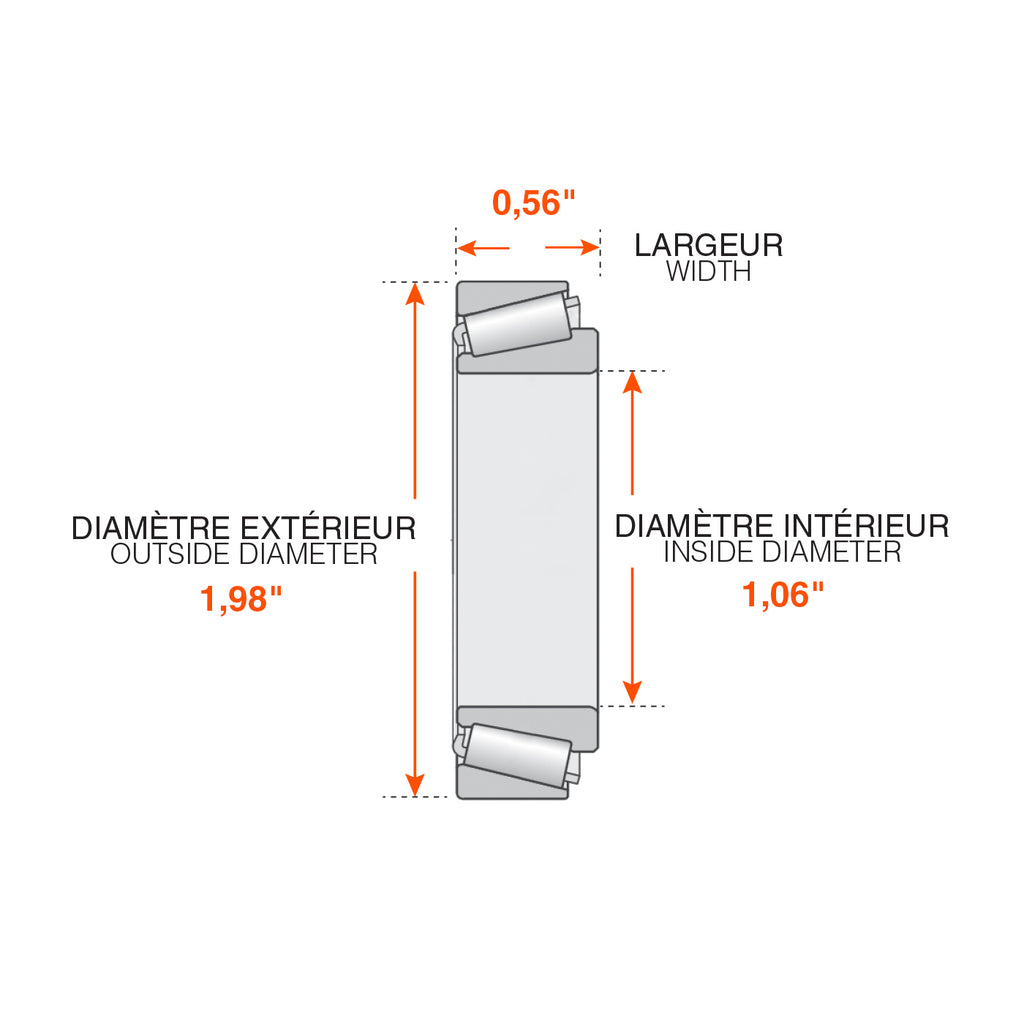 Roulement intérieur et extérieur 1 1/16" 2K - RecreaShop