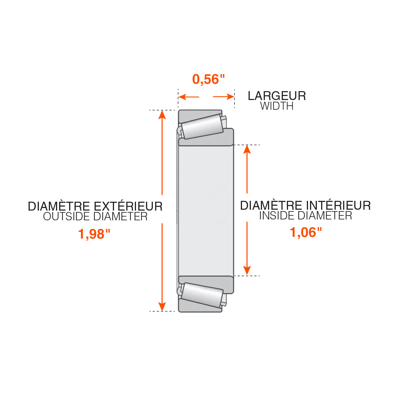 Roulement intérieur et extérieur 1 1/16" 2K - RecreaShop
