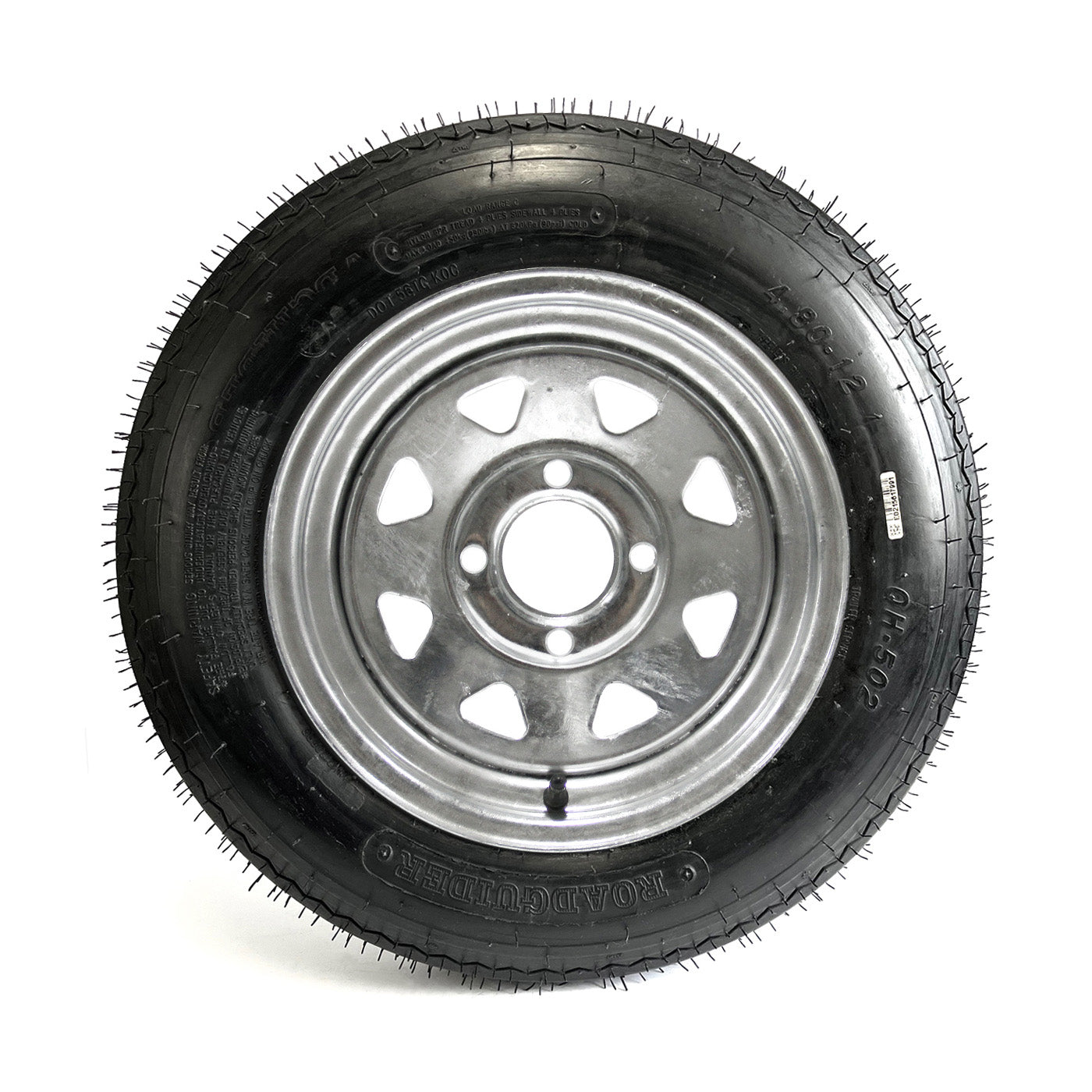 Pneu 4.80-12 6 plis LRC 990 lbs Roadguider et jante 12" 4 trous galvanisée - RecreaShop