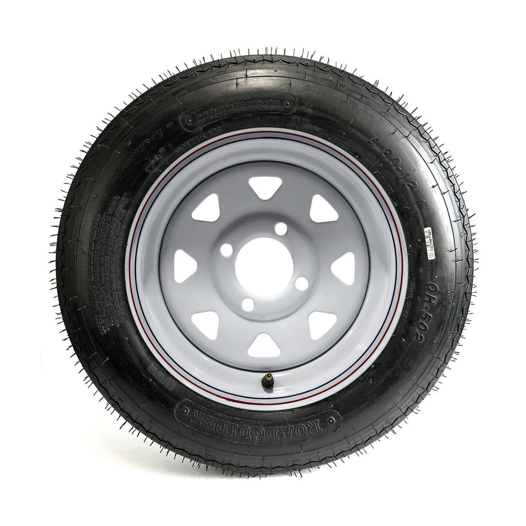 Pneu 4.80-12 6 plis LRC 990 lbs Roadguider et jante 12" 4 trous rally - RecreaShop