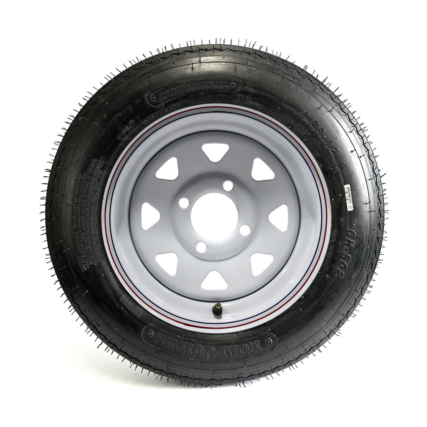 Pneu 4.80-12 6 plis LRC 990 lbs Roadguider et jante 12" 4 trous rally - RecreaShop