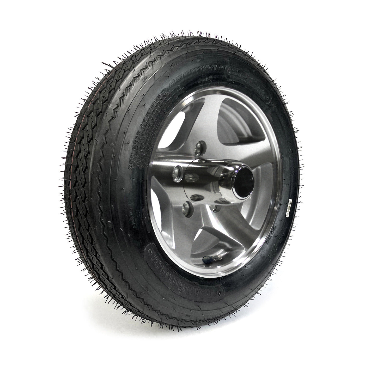 Pneu 4.80-12 6 plis LRC 990 lbs Roadguider et jante 12" 5 trous Five Star aluminium - RecreaShop