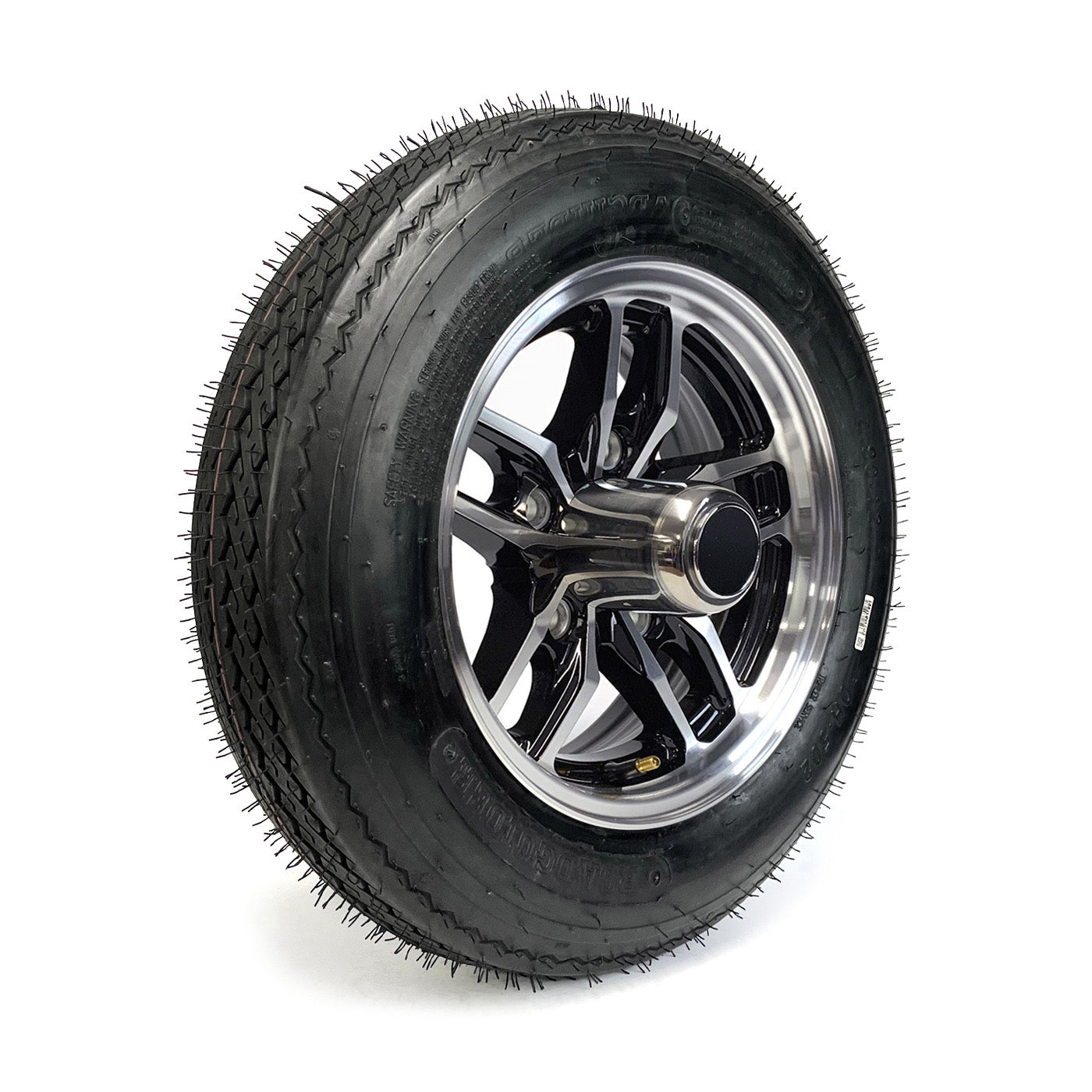 Pneu 4.80-12 6 plis LRC 990 lbs Roadguider et jante 12" 5 trous aluminium noir Osprey - RecreaShop