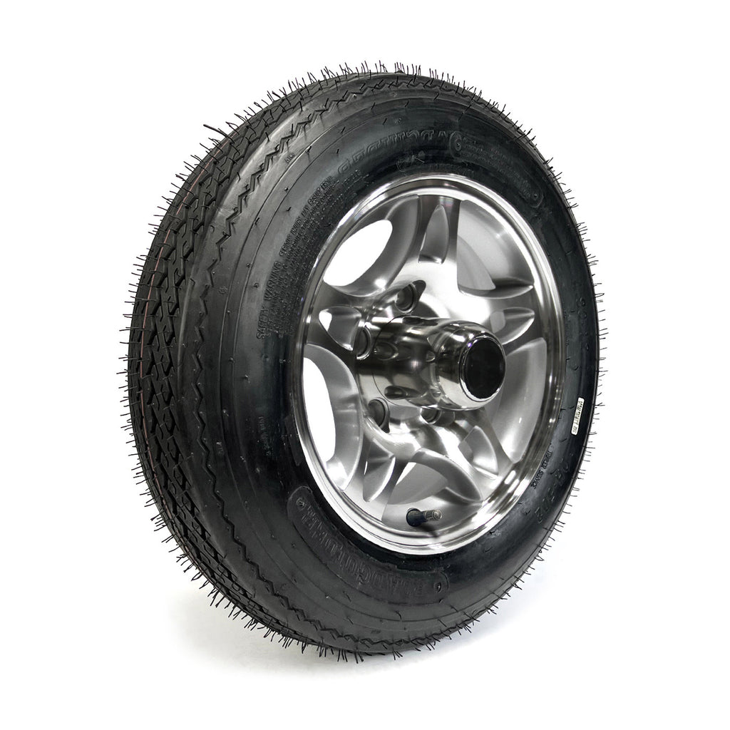 Pneu 4.80-12 6 plis LRC 990 lbs Roadguider et jante 12" 5 trous aluminium modèle-S5 - RecreaShop