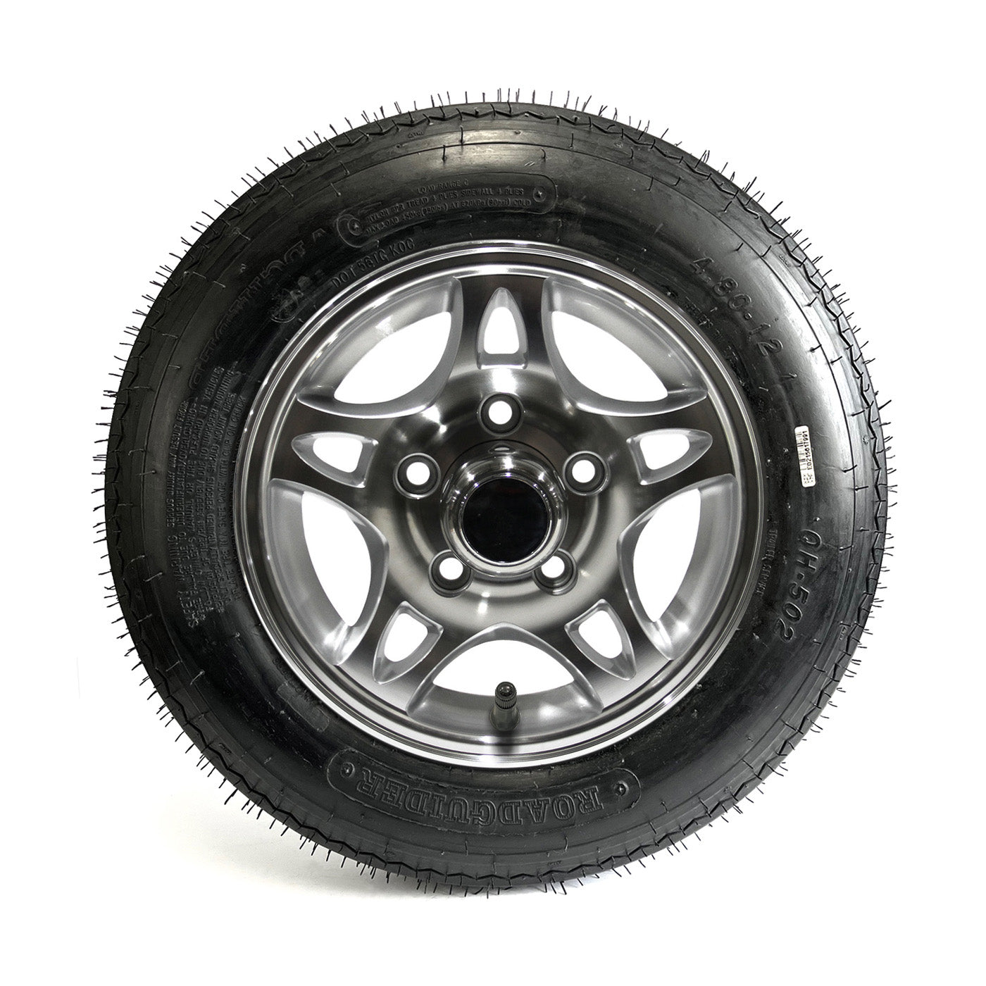 Pneu 4.80-12 6 plis LRC 990 lbs Roadguider et jante 12" 5 trous aluminium modèle-S5 - RecreaShop