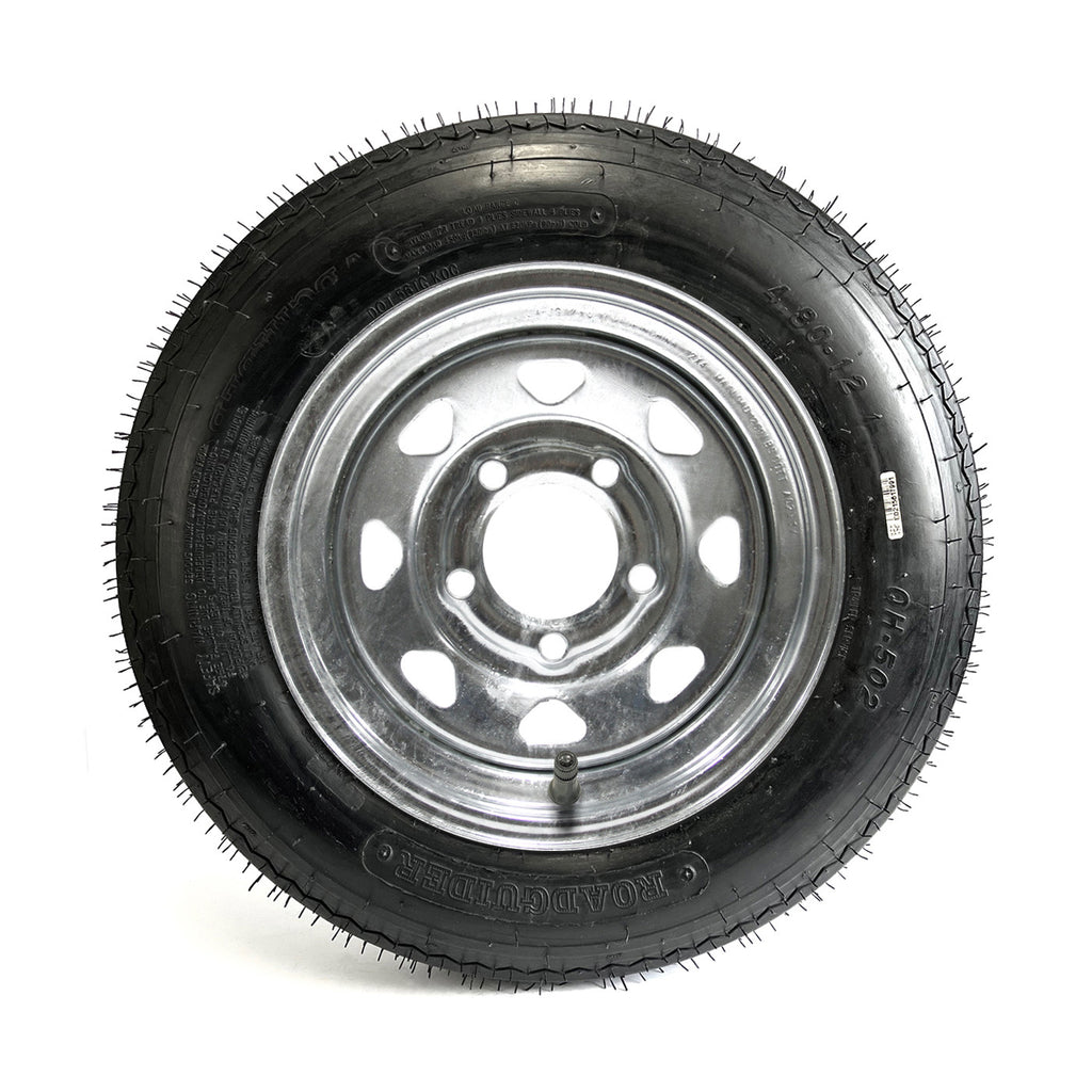 Pneu 4.80-12 6 plis LRC 990 lbs Roadguider et jante 12" 5 trous galvanisée - RecreaShop