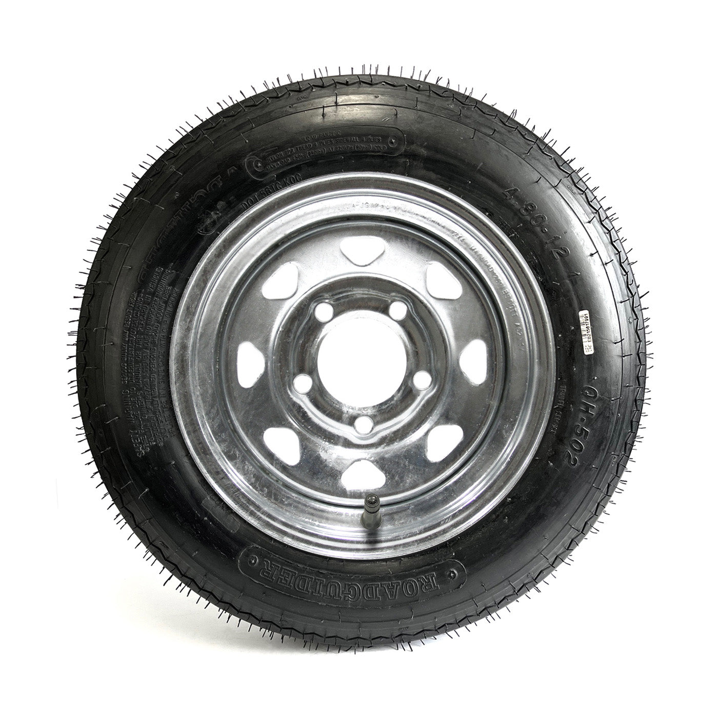 Pneu 4.80-12 6 plis LRC 990 lbs Roadguider et jante 12" 5 trous galvanisée - RecreaShop