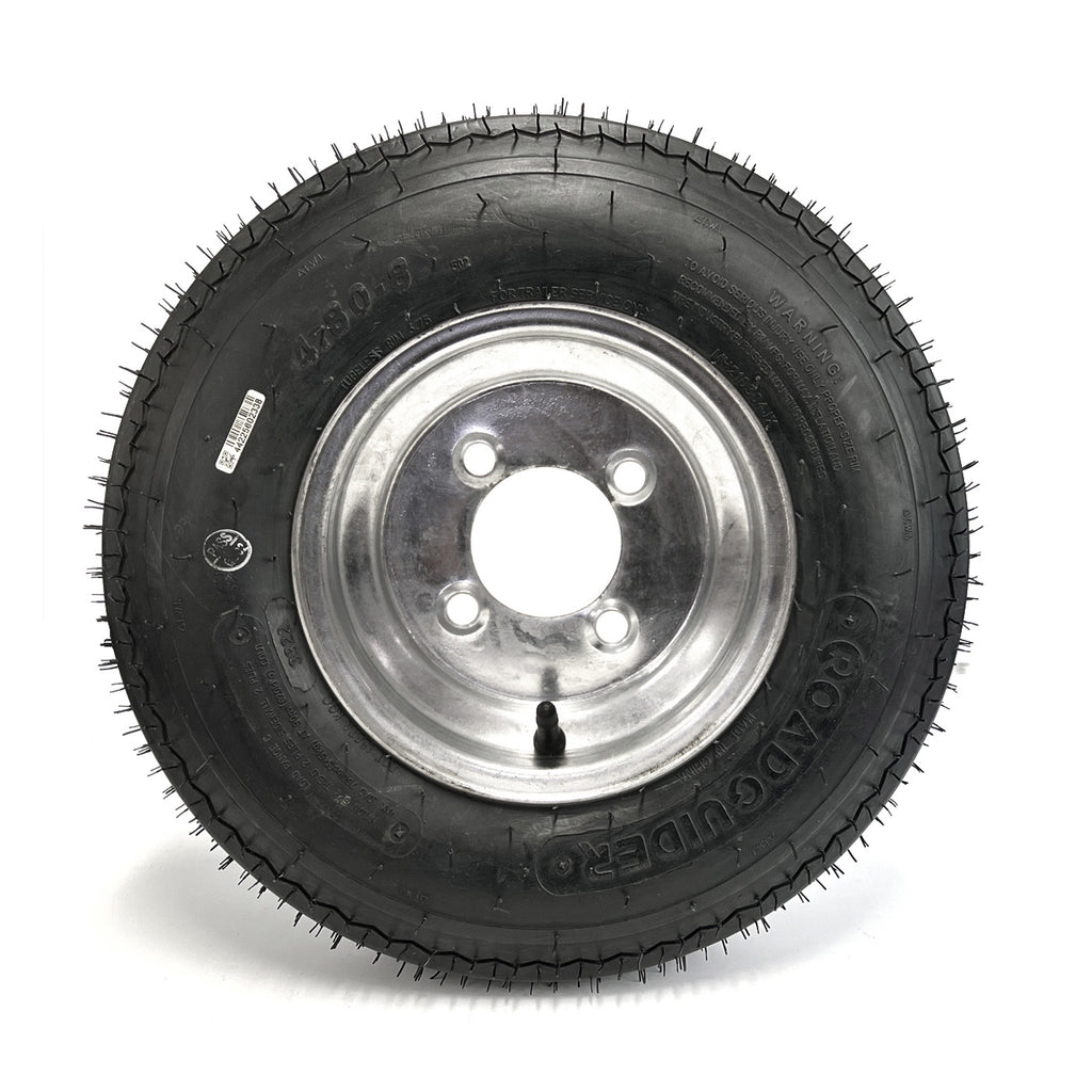 Pneu 4.80-8 6 plis LRC 760 lbs Roadguider et jante 8" 4 trous galvanisée - RecreaShop