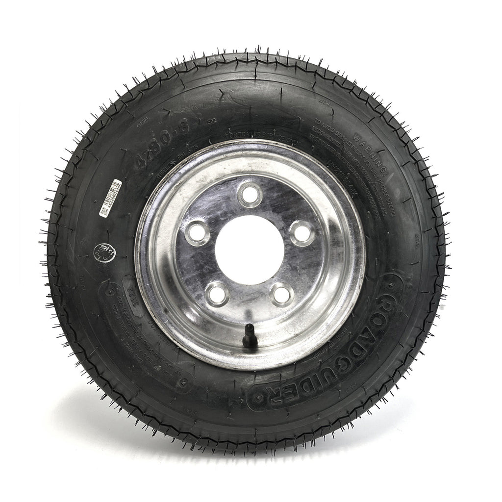 Pneu 4.80-8 6 plis LRC 760 lbs Roadguider et jante 8" 5 trous galvanisée - RecreaShop