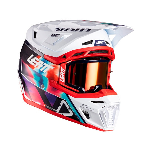Ensemble casque hors-route 8.5 V26 - Lunette incluse Bleu, Rouge - RecreaShop