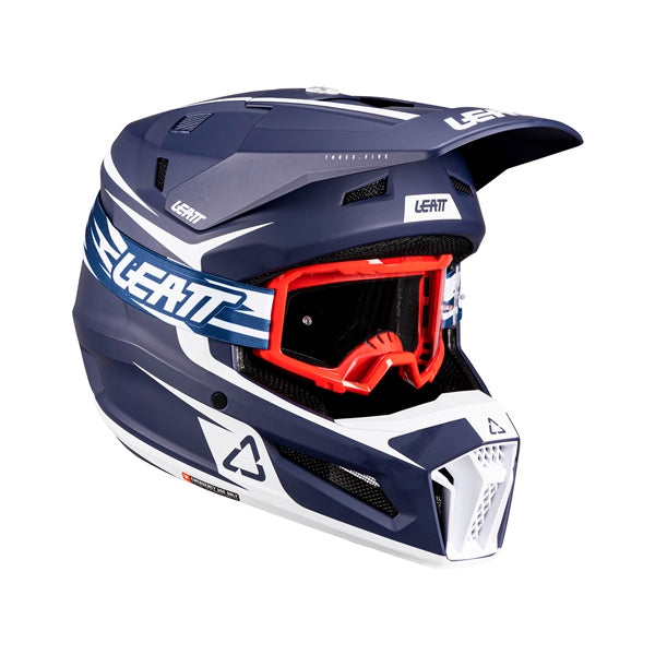 LEATT Casque hors-route 3.5 - Junior V26 - Lunette incluse Bleu - RecreaShop