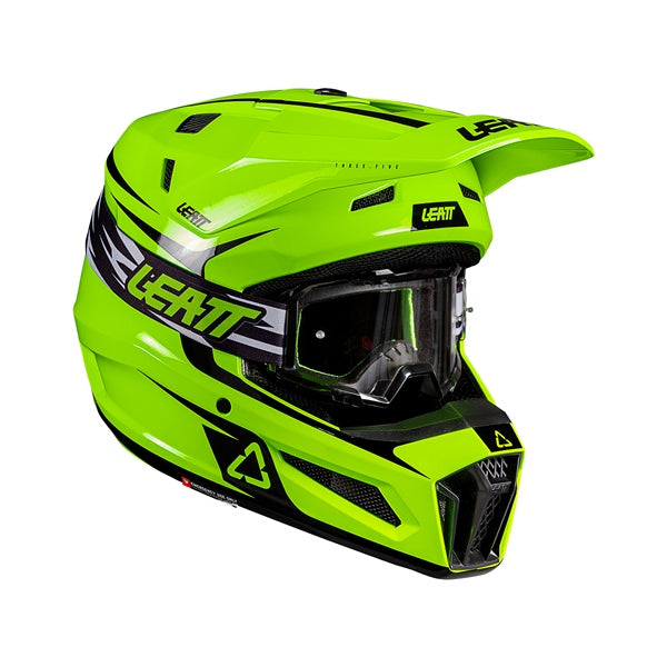 LEATT Ensemble casque hors-route 3.5 V26 - Lunette incluse Jaune néon - RecreaShop