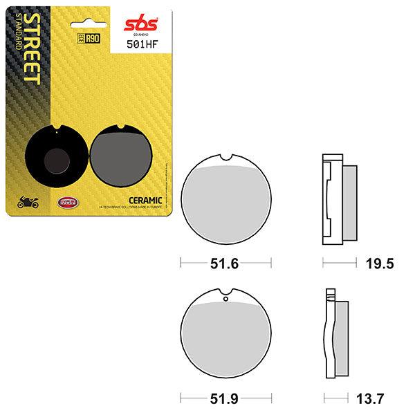 SBS ATV/UTV CERAMIC BRAKE PAD (6190501100)