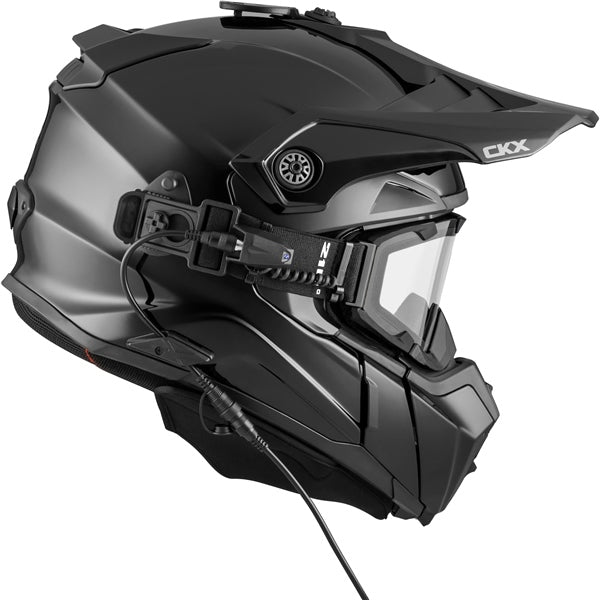 CKX Casque Titan Original électrique - Sentier et hors-piste Solid - Lunette 210° incluse Noir - RecreaShop