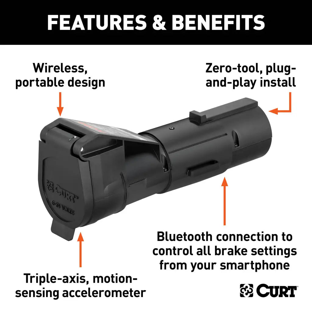 CURT Contrôleur de frein de remorque Echo Mobile, 7 voies, Bluetooth - Récréashop