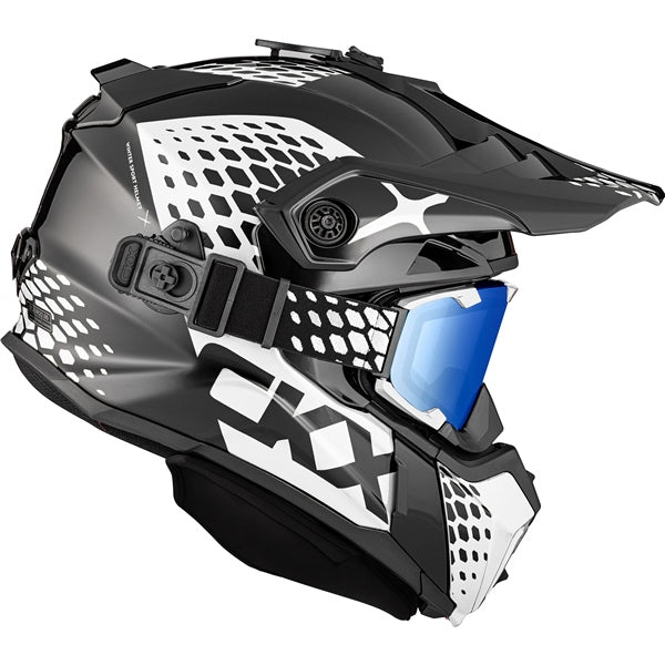 CKX Casque Titan Original - Sentier et hors-piste Viper - Lunette 210° incluse Noir, Blanc brillant - RecreaShop