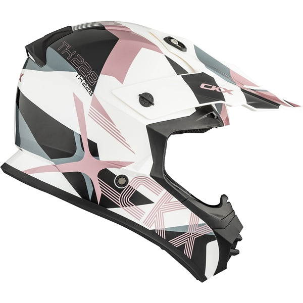 CKX Casque Hors-Route TX228 Lord - Sans lunette Blanc, Rose Brillant - RecreaShop