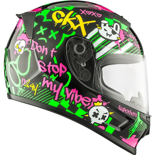 CKX Casque RR24Y Street - Été Vert brillant, Mauve brillant - RecreaShop