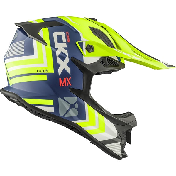 CKX Casque Hors-Route TX319 Arrow - Sans lunette Bleu, Jaune haute visibilité - RecreaShop