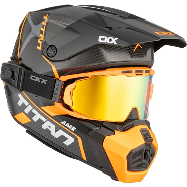 CKX Casque Titan AMS Carbone Conrod - Lunette Apex incluse Orange - RecreaShop