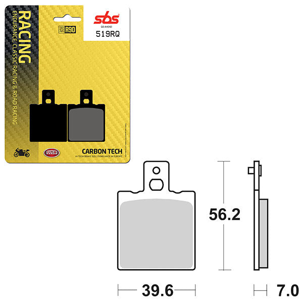 SBS ROAD RACING & TRACKDAYS CARBON TECH BRAKE PAD (6210519100)