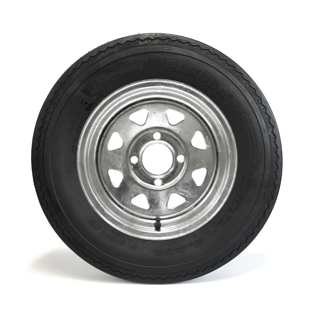 Pneu 530-12 6 plis LRC 1050 lbs Hakuba et jante 12" 4 trous galvanisée - RecreaShop