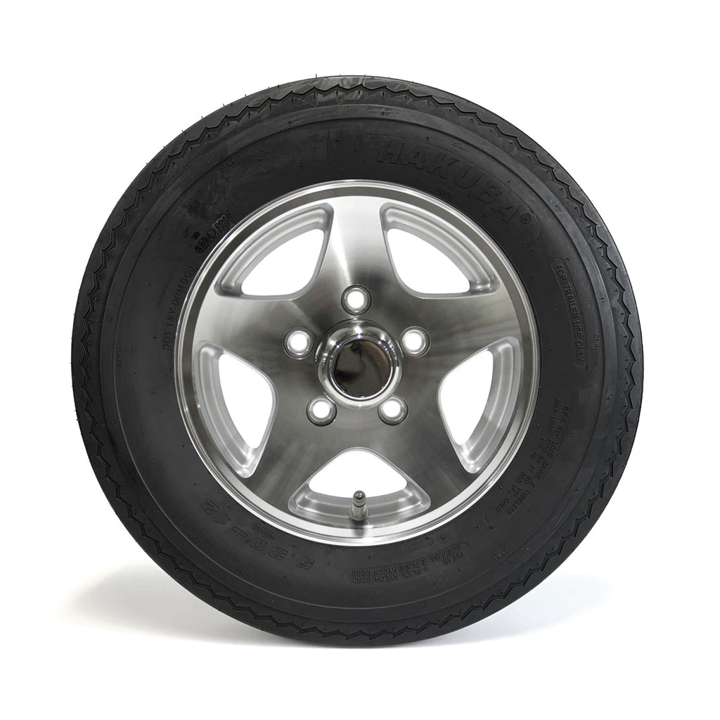 Pneu 530-12 6 plis LRC 1050 lbs Hakuba et jante 12" 5 trous Five Star aluminium - RecreaShop