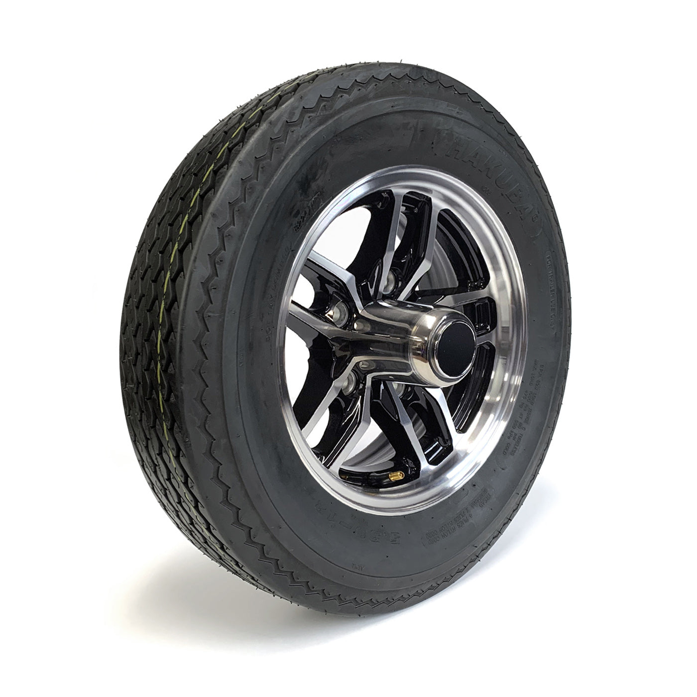Pneu 530-12 6 plis LRC 1050 lbs Hakuba et jante 12" 5 trous aluminium noir Osprey - RecreaShop