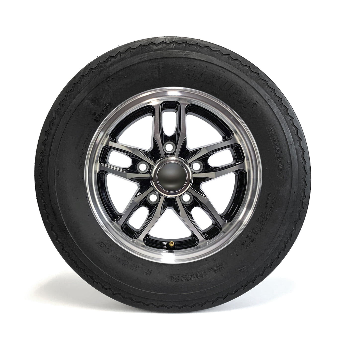 Pneu 530-12 6 plis LRC 1050 lbs Hakuba et jante 12" 5 trous aluminium noir Osprey - RecreaShop